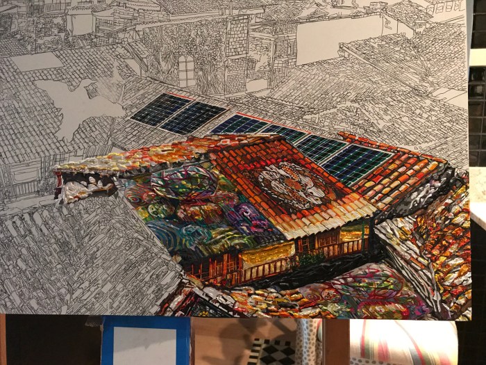 Drawing for second rooftop painting